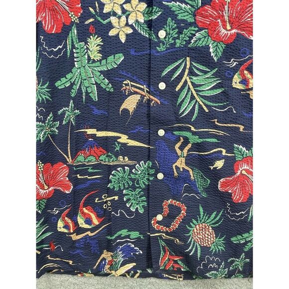 Polo Ralph Lauren Small Classic Fit Hawaiian Blue Seersucker Button Down Shirt - Picture 3 of 8